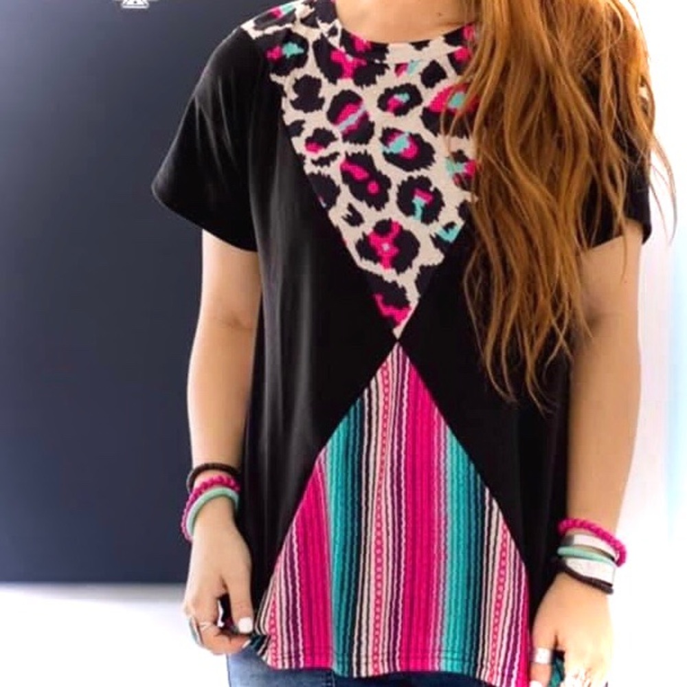 N w/o Tags  Crazy Train Multi Color Top